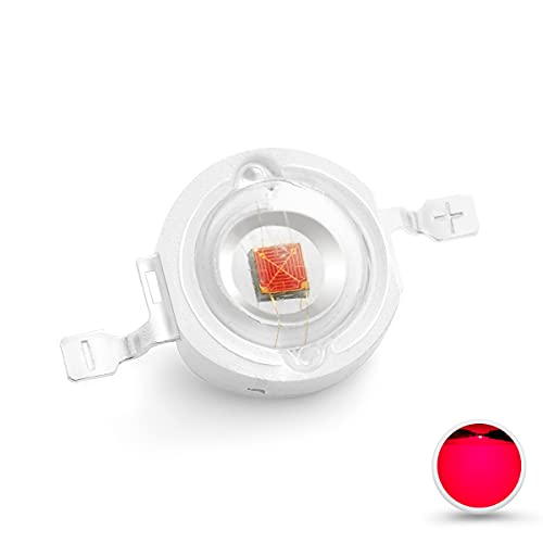 CHANZON 10 pcs High Power Led Chip 3W Deep Red Plant Grow Light | (650nm -660nm / 400mA - 500mA / DC 2V - 2.2V / 3 Watt) SMD COB Emitter Diode Components for DIY Hydroponic Flower Growing - color: O) Deep Red (660nm)