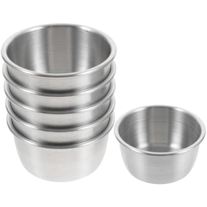 GANAZONO 6-Pack Stainless Steel Reptile Water Dish 2.16In Metal Feeding Cups for Lizards Turtles Geckos Reptile Tank Accessories Water and Food Bowl for Terrarium