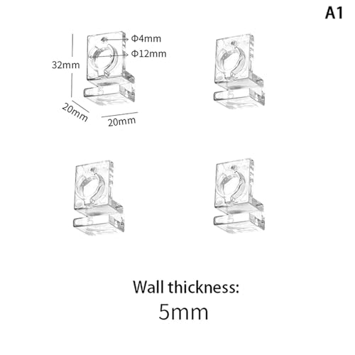 Aquarium lid Clips 8Pcs Fish Tank Acrylic Clips for 5.5mm~15mm Wall Thickness Aquarium Lid Cover Support Holder Bracket Clamp Stand Supplies(5mm) - color: 5mm