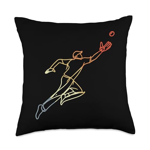 Cricket Keeper Sketch Vintage Look Throw Pillow - size: 18x18