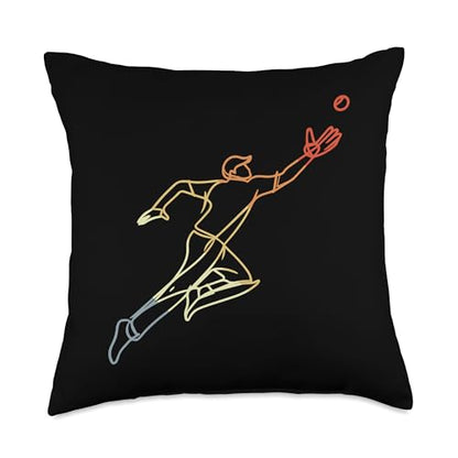 Cricket Keeper Sketch Vintage Look Throw Pillow - size: 18x18