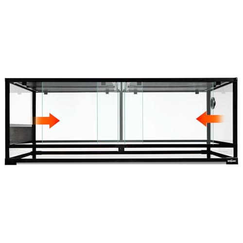 REPTI ZOO 85 Gallon Glass Reptile Terrarium 48" x 24" x 18", 2 in 1 Detachable Terrarium with Double Hinge Door & Top Screen Ventilation, Reptile Habitat Tank for Bearded Dragon, Ball Python, Gecko