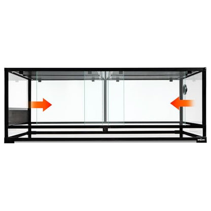 REPTI ZOO 85 Gallon Glass Reptile Terrarium 48" x 24" x 18", 2 in 1 Detachable Terrarium with Double Hinge Door & Top Screen Ventilation, Reptile Habitat Tank for Bearded Dragon, Ball Python, Gecko