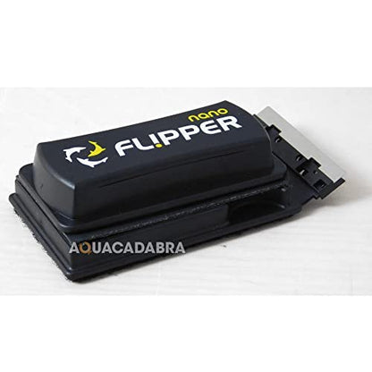 Flipper Cleaner Float - 2-in-1 Floating Magnetic Aquarium Glass Cleaner - Fish Tank Cleaner - Scrubber & Scraper Aquarium Cleaning Tools - Floating Fish Tank Cleaner, Nano - size: Nano - up to 1/4"