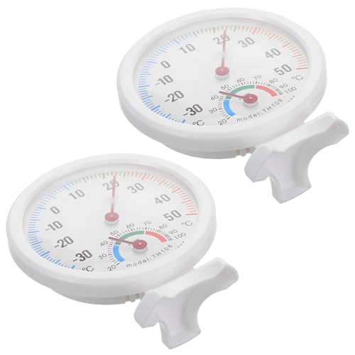 Homoyoyo 2pcs Analog Thermometer Hygrometer Dial 75mm Mini Temperature Humidity Gauge for Indoor Use Fridge Humidifier Reptile Tank Accurate Humidity Tester