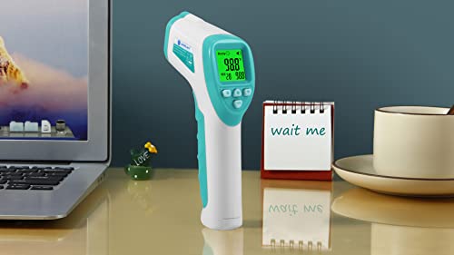 No-Touch Medical Grade Forehead Thermometer, Blue | For Adults, Kids, and Infants, Digital Temporal Touchless, LCD Display - color: Green White
