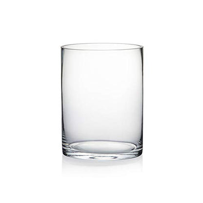 WGV Quality Thick Cylinder Vase, Width 6", Height 8", Clear Glass Container Terrarium Candle Holder for Wedding Centerpiece, Event, Home Decor, 1 Piece - size: 6"x8"H