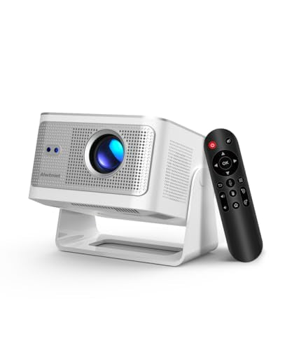 Smart Projector with 4K 8K Support, Android 14 Mini Projector with WiFi6 and Bluetooth5.4, 600 ANSI, Auto Focus & Obstacle Avoidance, 1080P Portable Movie Projector for Home Outdoor, Alwtniet HY350Max - color: Silver