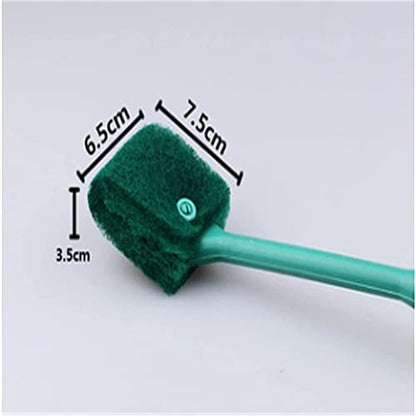 Aquarium Algae Scraper - Aquarium Cleaning Double-Sided Sponge Brush, Short-Handle Aquarium Washer for Acrylic Glass Aquariums Professional Design