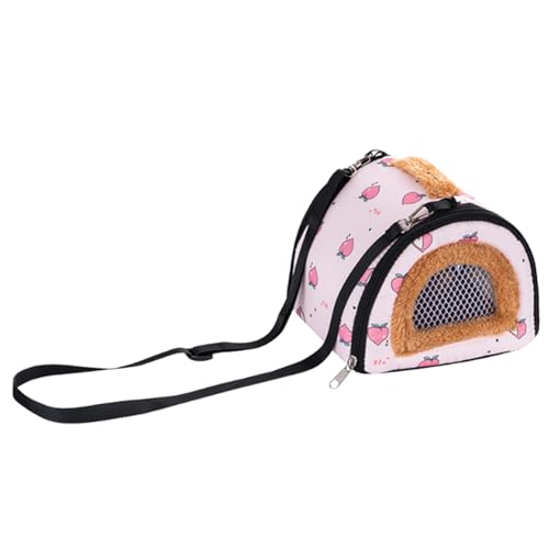 Hamster Carrier Bag Cold-Weather Winter Pouch | Bunny Travel Carrier for Camping Moving Commuting Chinchilla Chameleon Reptile Lizards Leopard Gecko - color: Pink