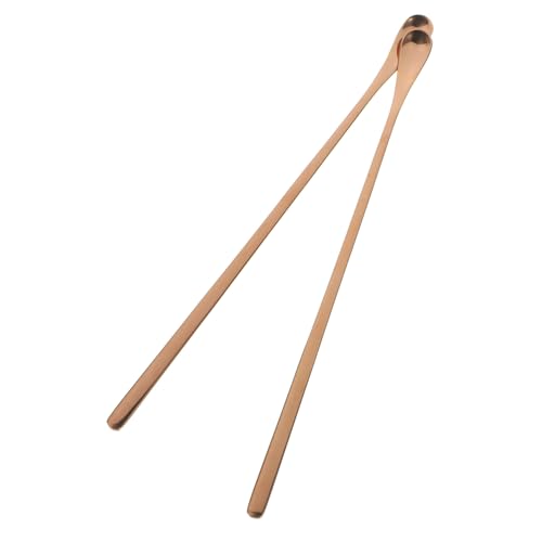 BESPORTBLE 2pcs Ergonomic Reptile Food Spoon Long Handle Feeding Tool for Lizards Geckos and Small Animals Portable and Lightweight Rose Gold Design - color: Rose Gold