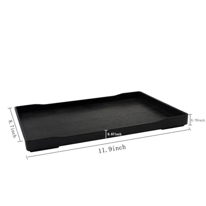 OMEM Reptile Bowl Large Food and Water Dish Enough Space Also Fit for Bath Simulated Wood Grain Surface (L, Black) - color: Black, size: L (Lot de 1)