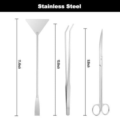 Carefree Fish 7IN1 Aquarium Cleaning Tools Long Handle Adjustable Length 18~24Inch Fish Tank Cleaner Kit Algae Scraper Scrubber Brushes Set Plant Scissor Long Tweezer - size: 18~24In