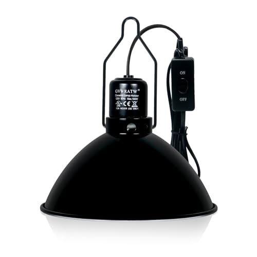 8.5-inch Standard Lamp Dome for Reptile Heating Lamps, Ceramic Heat Emitters, Max 200W for Bearded Dragons, Turtles, Snakes and Lizards, E26 Base