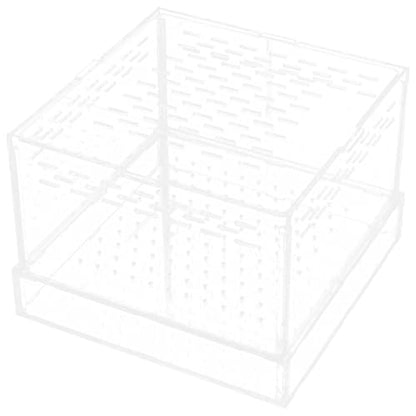 UKCOCO Acrylic Insect Feeding Box with Lid for Breeding Reptiles, Mealworm Habitat Container Suitable for Tarantula and Snake Enclosures