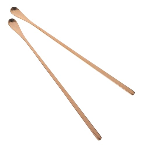 2pcs Long Handle Pet Food Spoon Ergonomic Lizard Feeding Tool for Animals Feeding Scoop Comfortable Grip for Easy Use for Reptiles and Lizards - color: Rose Gold