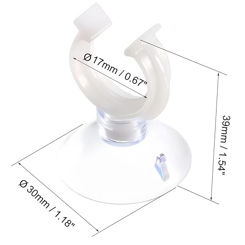 Aquarium Suction Cup Clips Set Fish Tank Air Line Holder Clear Plastic for Glass Fish Supples and Fish Tank Clear Airline Tubing Decorations Shrimp Nests and Reptile - size: Φ0.67in/17mm