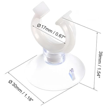Aquarium Suction Cup Clips Set Fish Tank Air Line Holder Clear Plastic for Glass Fish Supples and Fish Tank Clear Airline Tubing Decorations Shrimp Nests and Reptile - size: Φ0.67in/17mm