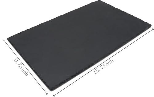 JIH Reptile Basking Platform, Tortoise Feeding Dish, 40x25CM 2pcs | Natural Rock, Food Bowl, Habitat Decor - size: 40x25cm 2pcs
