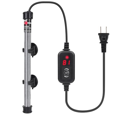 hygger Submersible Aquarium Heater, 100W 150W 200W 300W Adjustable Fish Tahk Heater with Temperature Controller, LED Display, Small Aquarium Betta Heater for up to 20/26/40/48 Gallons - size: 300W