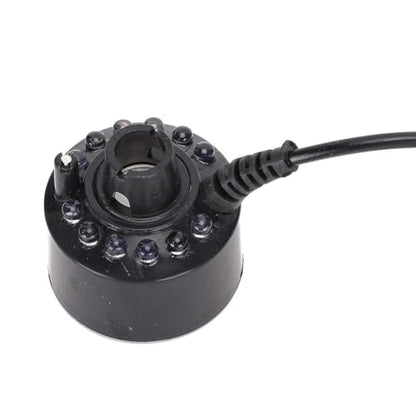 Plastic Aquarium Mini Mist Maker Fogger Water Fountain Pond Fog Machine Reptile Pet Mist Maker LED Colorful Lighting Sprayer Humidifier Atomizer US Pl