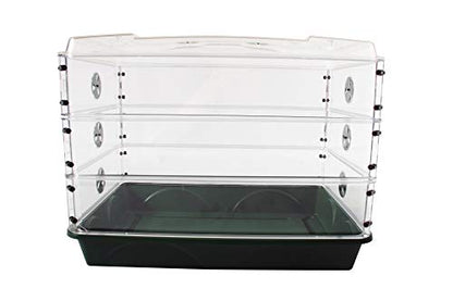 95457 24" x 15" x 16.75" Domed Propagator, Green, 3 Side Extenders and Locking Clip Set - size: 3 Side Extenders and Locking Clip Set