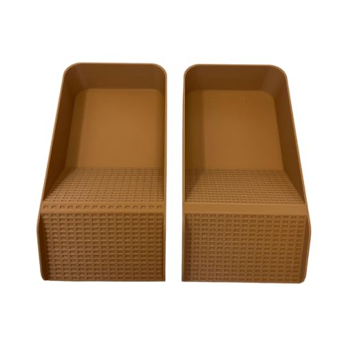 Hermit Crab, Lizard, Turtle, Amphibian XL Watering Pool | Platform Pool Accessory with Access Ramp for Pet Habitats | 9.75" x 5" | Made in USA (X-Large) (Salt + Fresh, Tan) - color: Salt + Fresh, Tan