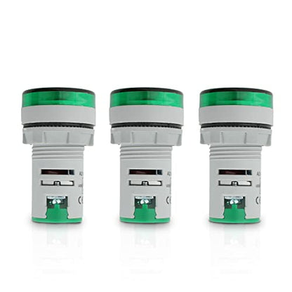 Digital LED Thermometer Display with Indicator Light, 22mm (7/8 inch) Mounting Hole, Energy-Saving Design, Temperature Range -20°C to +199°C Green (3 Pack) - style: Green - Thermometer