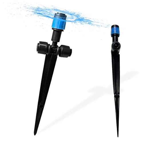 20PCS Push-to-Fit Drip Irrigation Emitters for 1/4 inch Irrigation Tubing, Two-Way Connection Adjustable Vortex Drip Emitters with Stake, Irrigation Dripper Sprinklers for Drip Irrigation System - size: 20PCS Two-Way Drip Irrigation Vortex Emitters