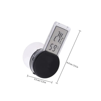 BESPORTBLE Thermometer Hygrometer with Sucker Mount for Reptile Terrarium Indoor Humidity and Temperature Portable Black for Home and Bedroom Use