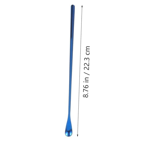 HANABASS 2pcs Long Handle Feeding Spoon for Reptiles Stirring Spoon Lizard Food Scoop Cup - color: Blue
