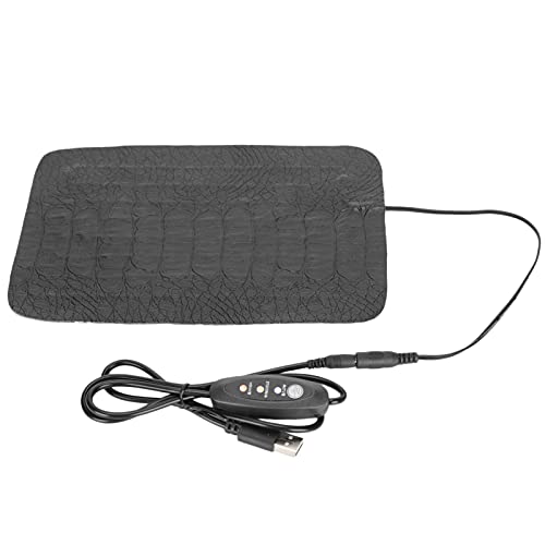 SUNGOOYUE Reptile Heating Pad, PU Leather Tank Warmer Heat Mat with 3 Level Temperature Adjustment, USB Anti Scratch Design, 7.5W 8.5W for Tortoise Lizard (Small Size) - size: Small Size