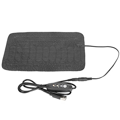 SUNGOOYUE Reptile Heating Pad, PU Leather Tank Warmer Heat Mat with 3 Level Temperature Adjustment, USB Anti Scratch Design, 7.5W 8.5W for Tortoise Lizard (Small Size) - size: Small Size