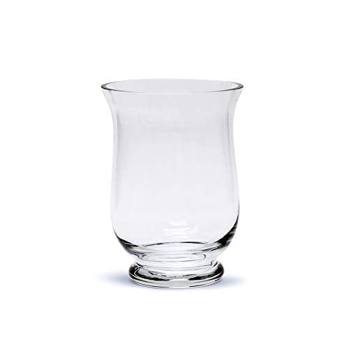 WGV Unique Bouquet Vase, 5.5" W, 8" H, Clear Short Hurricane Glass Candle Holder, Floral Planter Terrarium, Home Wedding Event Decor, 1 Piece (VHV0808) - size: Hurricane 8"H