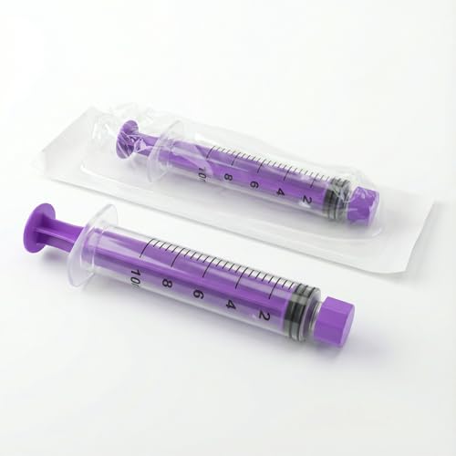 10ml Syringes with Cap without Needle - for Liquid, Feeding, Pack of 20 | 10cc Plastic Syringe, Blister-Packed - size: 10ml syringe with cap