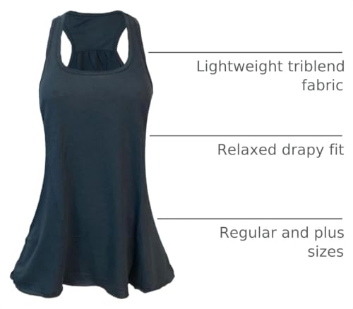 Epic MMA Gear Flowy Racerback Tank Top, Regular and Plus Sizes - color: Dark Slate, size: 3X-Large