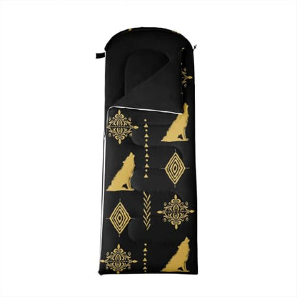 Erosebridal Sugar Skull Kids Sleeping Bag Southwestern Aztec Western Camping Blanket for Hiking Travel Hunting Sleep Bag - color: Black Yellow Gold 18