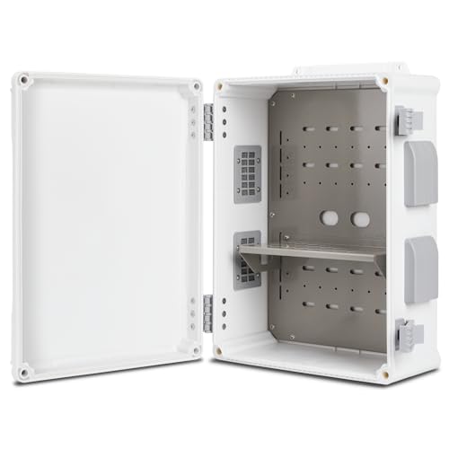 Namunanee Outdoor Electrical Junction Box, ABS Water Resistant Enclosure with Internal Mounting Panel & Hinged Cover (15" H x 11" L x 6" W) - size: 15"H x 11"L x 6"W & Standard