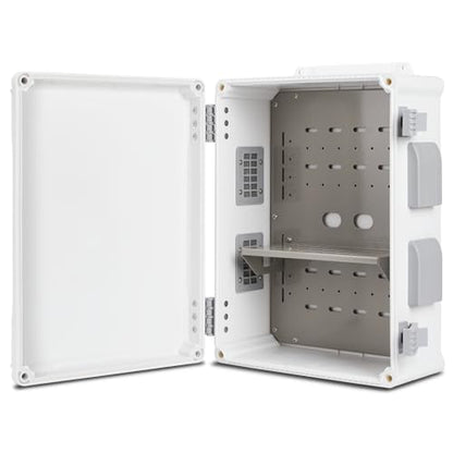 Namunanee Outdoor Electrical Junction Box, ABS Water Resistant Enclosure with Internal Mounting Panel & Hinged Cover (15" H x 11" L x 6" W) - size: 15"H x 11"L x 6"W & Standard