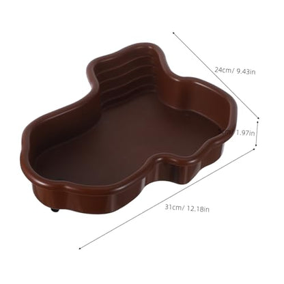 Large Tortoise Bathing Pool with Ultralarge Capacity and Abs Material, Reptile Soaking Tub with Turtle Sunbathing Platform for Aquarium and Terrarium, Quick Cleaning and Versatile