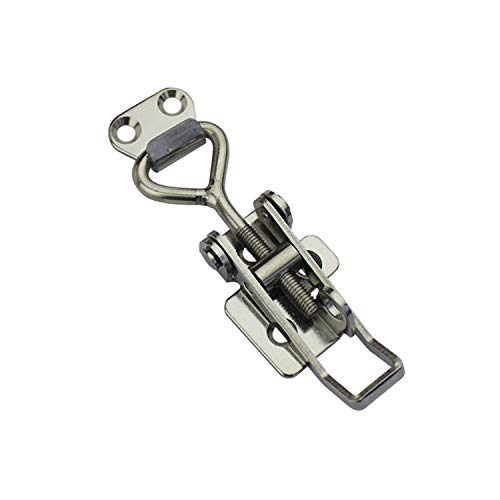 Adjustable Latch Buckle Cabinet Boxes Lever Handle Toggle Catch Latch Lock,Silver,Adjustable Range:97-123mm,2 Pcs - size: 2S,Range:97-123mm