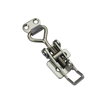 Adjustable Latch Buckle Cabinet Boxes Lever Handle Toggle Catch Latch Lock,Silver,Adjustable Range:97-123mm,2 Pcs - size: 2S,Range:97-123mm