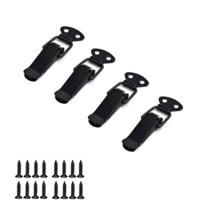 Latch Black Toggle Latch, Steel Spring Loaded Toggle Latch, Black Catch Hasp Clamp Clip Lock with for Cabinet, Wooden Case, Box(4 Pcs)