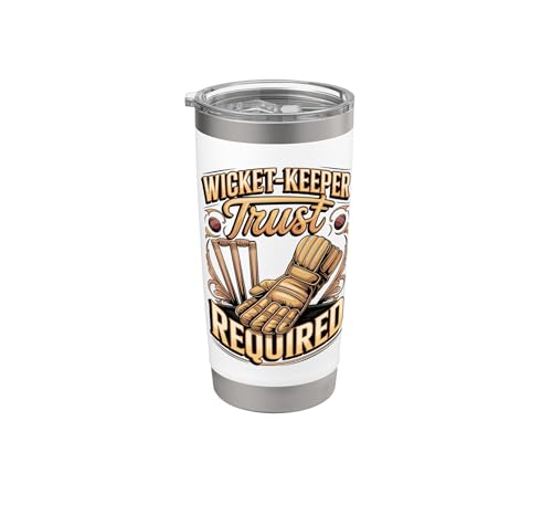 Wicket Keeper Trust Required Cricket Stainless Steel Insulated Tumbler - color: White