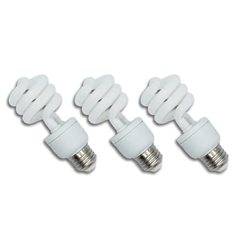 15 Watt UVB Reptile Light 5.0 15W Spiral Reptile Heat - 3 Pack | Terrarium Light Bulbs Turtles · Gecko · Tortoise · Snake · Lizard · Chameleons · Insects 120V - color: Uvb 5.0, size: 3 Count (Pack of 1)