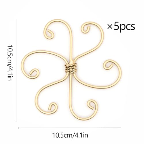 5PCS Plant Stem Support-4.1 * 4.1IN Gold Metal Stem Stabilizers | Durable Iron Grapple Holder for Monstera & Climbing Plants,Unique Design for Optimal Growth,Leaf Stabilization and Support - size: 4.1*4.1IN