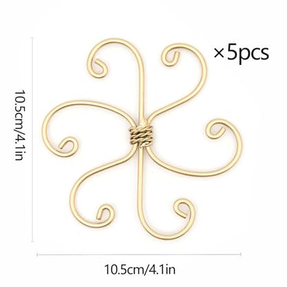 5PCS Plant Stem Support-4.1 * 4.1IN Gold Metal Stem Stabilizers | Durable Iron Grapple Holder for Monstera & Climbing Plants,Unique Design for Optimal Growth,Leaf Stabilization and Support - size: 4.1*4.1IN