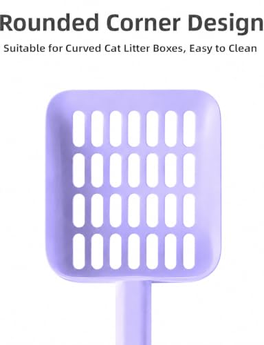 Cat Pooper Scooper, 2 in 1 Cat Litter Scoop with Holder Stand Cat Accessories Cat Supplies Kitty Litter Scoop Heavy Duty and Easy Clean Purple - color: L-purple
