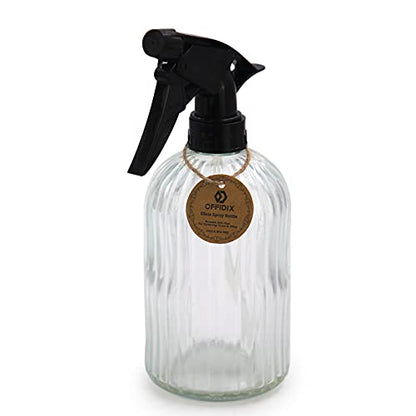 Spray Bottle, Pressure Watering Can, Handheld Spray Bottles, Outdoor Indoor Plant Mister, 0.4L/13.5oz Glass Water Spray Bottle for Garden, Plants, Cleaning, Hairdressing (Clear) - color: H-Clear