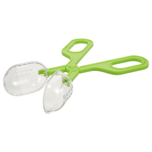 Kisangel Reptile Feeding Cleaning Clamp Multi Functional Scoop for Poop Lightweight Durable for Reptile Tanks and Enclosures Easy to Use Bright